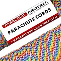 Los mejores  - Brotree Paracord Cuerda de Paracaídas de Nylon 550 lbs 7 Resistentes Hebras de Fibra Poliéster para Escalada Kit de…